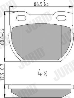 Jurid 573644J - Тормозные колодки, дисковые, комплект autospares.lv