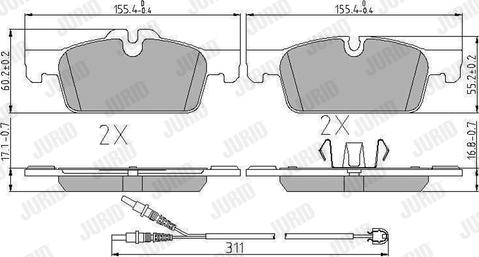 Jurid 573647J - Тормозные колодки, дисковые, комплект autospares.lv