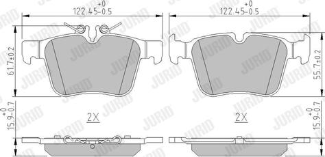 Jurid 573609J - Тормозные колодки, дисковые, комплект autospares.lv