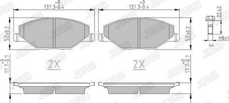 Jurid 573601J - Тормозные колодки, дисковые, комплект autospares.lv