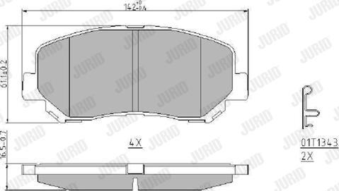 Jurid 573619J - Тормозные колодки, дисковые, комплект autospares.lv