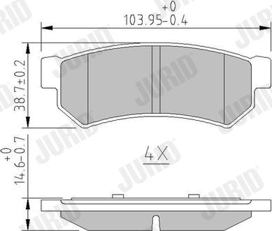 Jurid 573633J - Тормозные колодки, дисковые, комплект autospares.lv