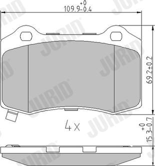 Jurid 573623J - Тормозные колодки, дисковые, комплект autospares.lv