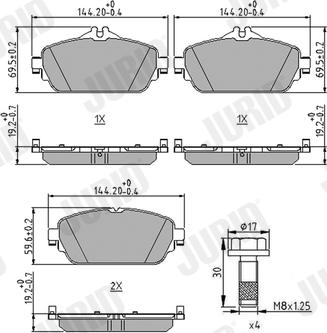 Jurid 573671J - Тормозные колодки, дисковые, комплект autospares.lv