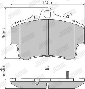 Jurid 573043J - Тормозные колодки, дисковые, комплект autospares.lv