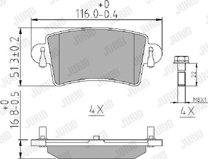 Jurid 573055J - Тормозные колодки, дисковые, комплект autospares.lv