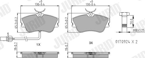 Jurid 573050J - Тормозные колодки, дисковые, комплект autospares.lv