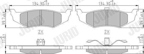 Jurid 573069J - Тормозные колодки, дисковые, комплект autospares.lv