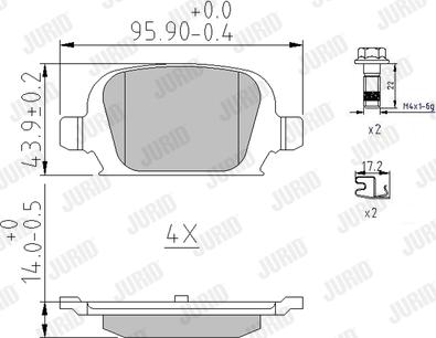 Jurid 573009J - Тормозные колодки, дисковые, комплект autospares.lv