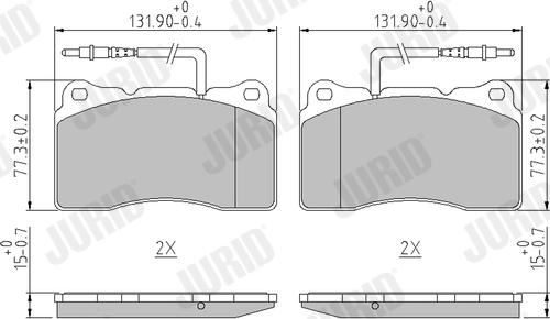 Jurid 573001J - Тормозные колодки, дисковые, комплект autospares.lv