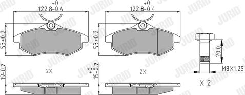 Jurid 573083J - Тормозные колодки, дисковые, комплект autospares.lv