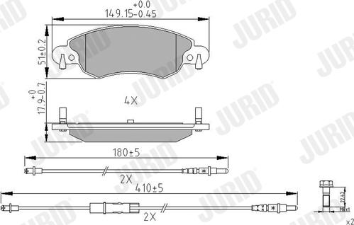 Jurid 573026J - Тормозные колодки, дисковые, комплект autospares.lv