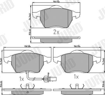 Jurid 573022J - Тормозные колодки, дисковые, комплект autospares.lv