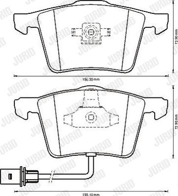 Jurid 573198J - Тормозные колодки, дисковые, комплект autospares.lv