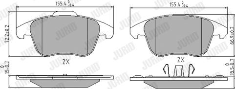 Jurid 573193J - Тормозные колодки, дисковые, комплект autospares.lv