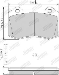 Jurid 573149J - Тормозные колодки, дисковые, комплект autospares.lv