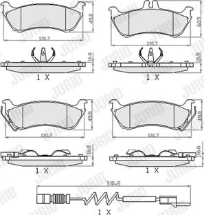 Jurid 573148J - Тормозные колодки, дисковые, комплект autospares.lv