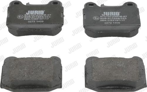 Jurid 573147J - Тормозные колодки, дисковые, комплект autospares.lv