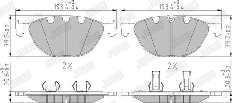 Jurid 573150J - Тормозные колодки, дисковые, комплект autospares.lv