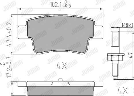 Jurid 573166J - Тормозные колодки, дисковые, комплект autospares.lv