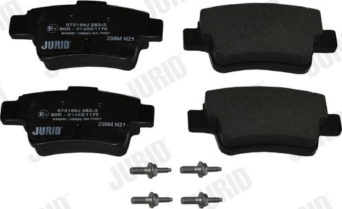 Jurid 573166J - Тормозные колодки, дисковые, комплект autospares.lv