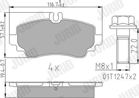 Jurid 573100J - Тормозные колодки, дисковые, комплект autospares.lv