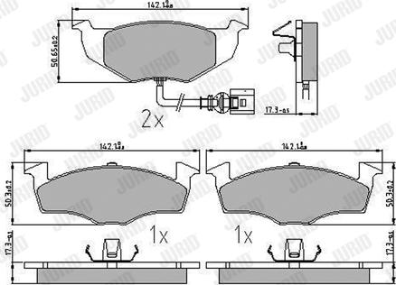 Jurid 573111J - Тормозные колодки, дисковые, комплект autospares.lv