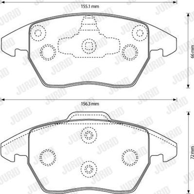 Jurid 573134JC - Тормозные колодки, дисковые, комплект autospares.lv