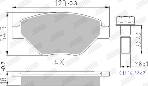Jurid 573123J - Тормозные колодки, дисковые, комплект autospares.lv