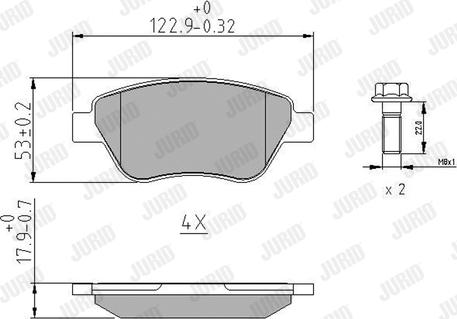 Jurid 573170J - Тормозные колодки, дисковые, комплект autospares.lv