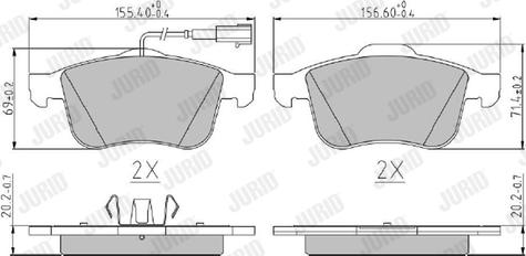 Jurid 573173J - Тормозные колодки, дисковые, комплект autospares.lv