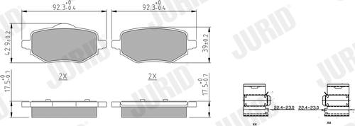 Jurid 573899J - Тормозные колодки, дисковые, комплект autospares.lv