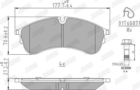 Jurid 573844J - Тормозные колодки, дисковые, комплект autospares.lv