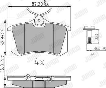 Jurid 573847J - Тормозные колодки, дисковые, комплект autospares.lv