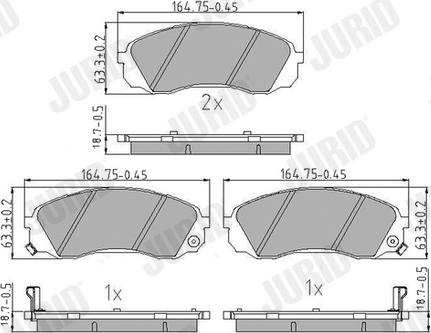 Jurid 573864J - Тормозные колодки, дисковые, комплект autospares.lv