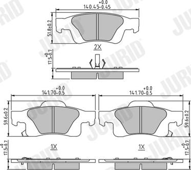 Jurid 573860J - Тормозные колодки, дисковые, комплект autospares.lv