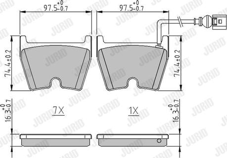 Jurid 573809J - Тормозные колодки, дисковые, комплект autospares.lv