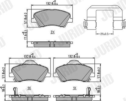 Jurid 573815J - Тормозные колодки, дисковые, комплект autospares.lv