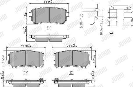 Jurid 573830J - Тормозные колодки, дисковые, комплект autospares.lv