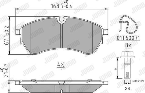 Jurid 573831J - Тормозные колодки, дисковые, комплект autospares.lv