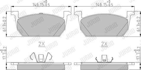 Jurid 573833J - Тормозные колодки, дисковые, комплект autospares.lv