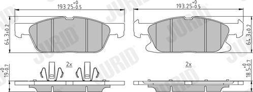 Jurid 573837J - Тормозные колодки, дисковые, комплект autospares.lv