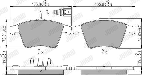 Jurid 573391J - Тормозные колодки, дисковые, комплект autospares.lv