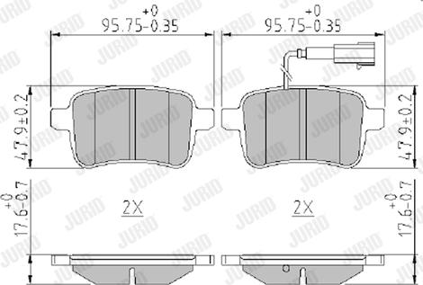 Jurid 573349J - Тормозные колодки, дисковые, комплект autospares.lv