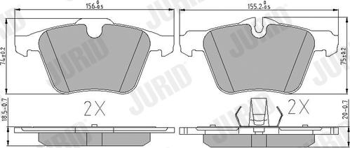 Jurid 573346J - Тормозные колодки, дисковые, комплект autospares.lv