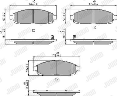 Jurid 573340J - Тормозные колодки, дисковые, комплект autospares.lv