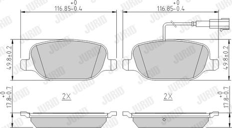 Jurid 573348J - Тормозные колодки, дисковые, комплект autospares.lv