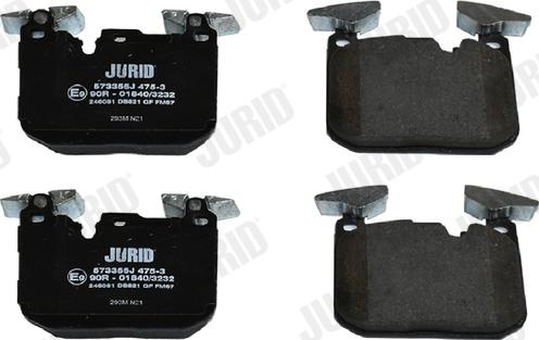 Jurid 573355J - Тормозные колодки, дисковые, комплект autospares.lv