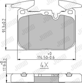 Jurid 573355J - Тормозные колодки, дисковые, комплект autospares.lv