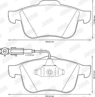 Jurid 573350JC - Тормозные колодки, дисковые, комплект autospares.lv